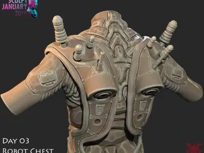 Sci Fi Robot Torso Timelapse and Model 3D print model