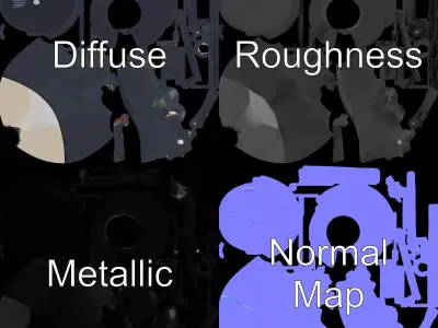 Sleek Black Desk Lamp model pack Low-poly 3D model