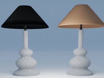 White stone table lamp 3D model