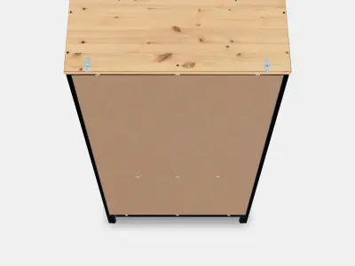 HEMNES Glass door cabinet with 3 drawers Low-poly 3D model