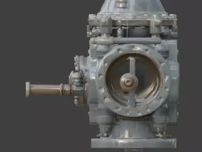 Weathered Industrial Flow Meter 3D Model Low-poly 3D model