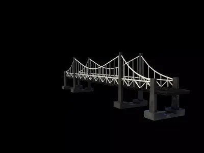 Suspension Bridge 02 3D model