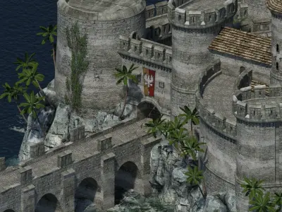 Medieval Castle Low-poly 3D model