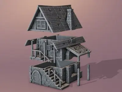Extensive collection of medieval houses 3D print model
