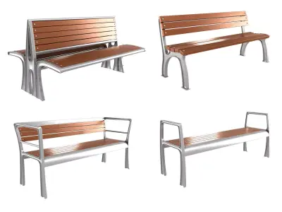 Modern Bench Collection 4 3D model
