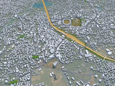 Kannur Kerala India 10km Low-poly 3D model