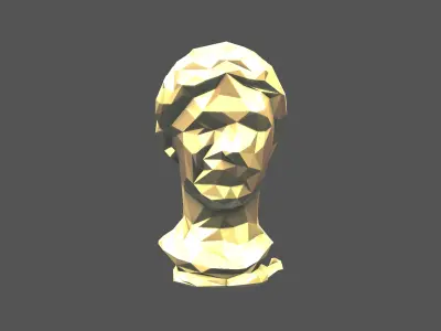 Low Poly Style Head Sculpture v1 002 Low-poly 3D model