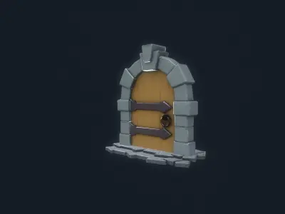 Stylized Door Low-poly 3D model