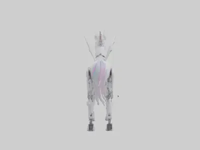 Robot version of a unicorn model Low-poly 3D model