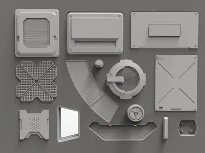 Sci fi trim sheets 2 3D model