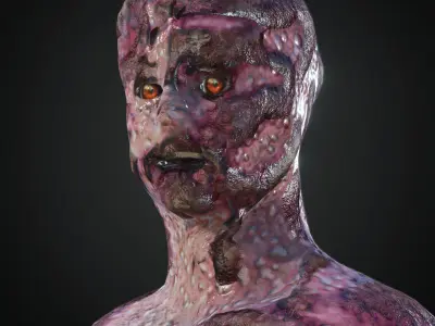 Rigged Zombie Character Low-poly 3D model