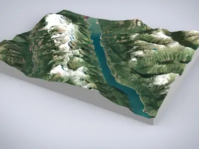 Mountain landscape Canoe Mountain British Columbia Canada 3D model