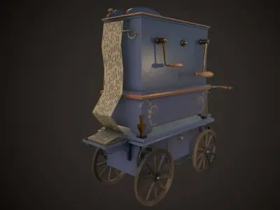 Street organ Low-poly 3D model