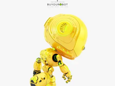 Unique cyclops robot with one camera eye 3D model