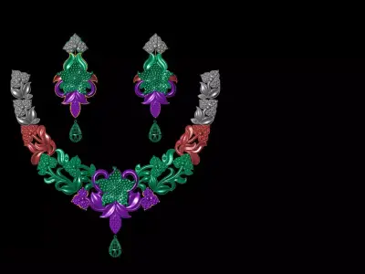 plain necklace set light waight 3D print model