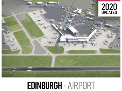 Edinburgh Airport - EDI Low-poly 3D model
