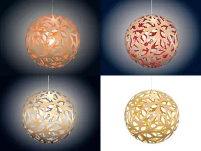 F pendant light made of paper 3D model