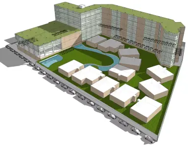 Hotel in draft concept 3D model