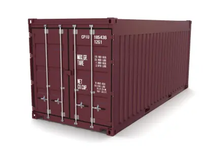 20ft Shipping Container Open Top no Cover 3D model