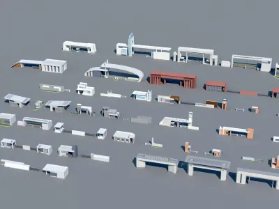 Security guard booth 3D model