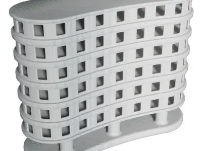 High Rise Multi Storey Building Low-poly 3D model
