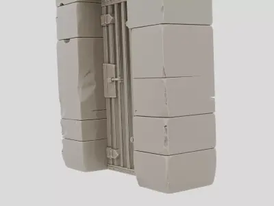 Fantasy Stone Prison Cell Door for 3D print 3D model