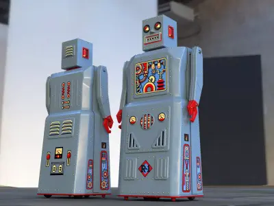 Vintage robot toy 3D model