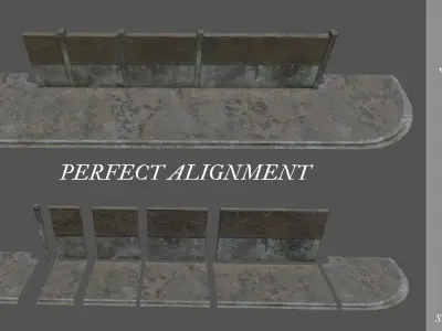 MODULAR WALLS - SIDEWALKS  FOR 3D COMPOSITIONS Low-poly 3D model Low-poly 3D model