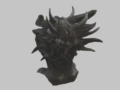 Alien Fantasy HR Giger Woman Scifi Head Bust  Low-poly 3D model