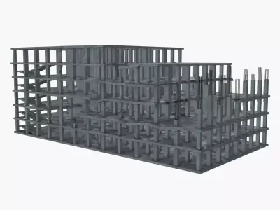 Abandoned Building Low-poly 3D model