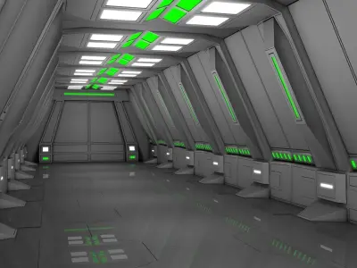 Sci Fi Corridor  3D model 37