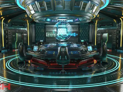 Sci Fi Interior Station 3D model