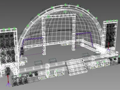 Concert scene Low-poly 3D model