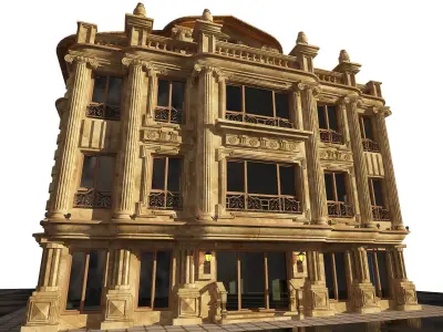 3D model of a residential villa with full details 3D model
