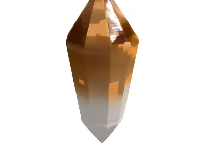 Polished Amber Magic Crystal Gem Low-poly 3D model