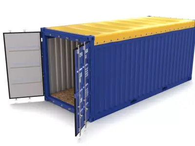 20ft Shipping Container Open Top 3D model