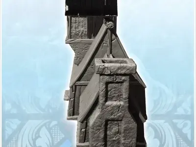 Long building with second floor and chimney at the end 18 - Medi 3D print model