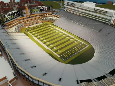 rugby stadium Low-poly 3D model