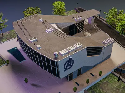  Avengers HQ - Avengers Low-poly 3D model