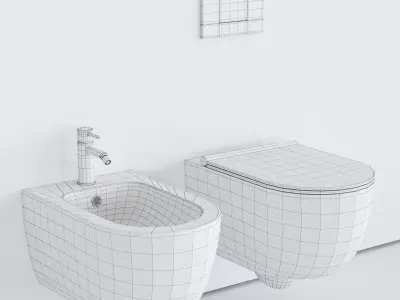 Alice Ceramica Unica Wall-Hung WC Low-poly 3D model