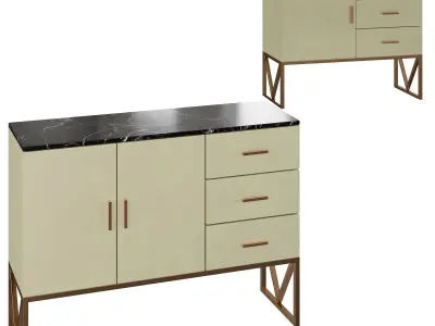 Homary-Champagne Silver Display Cabinet 3D model