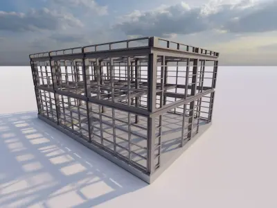 Structural engineering of Metal frame buildings 3D model