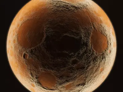 Planet decoration with backlighting Low-poly 3D model