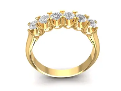 Classic Half Eternity Shared Prong Diamond Ring 770 3D print model