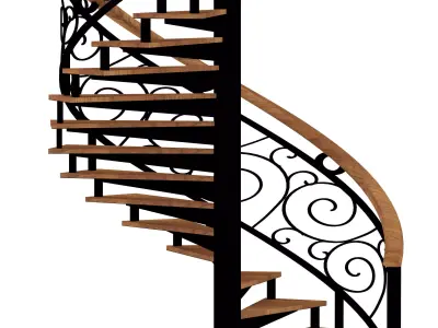 Architectural Interior Spiral Stair 3D model