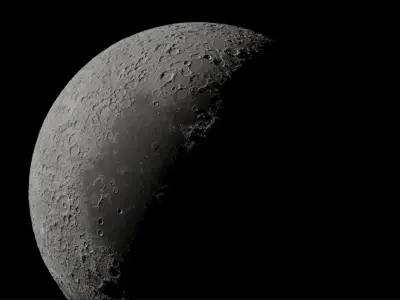 moon in space 3D print model