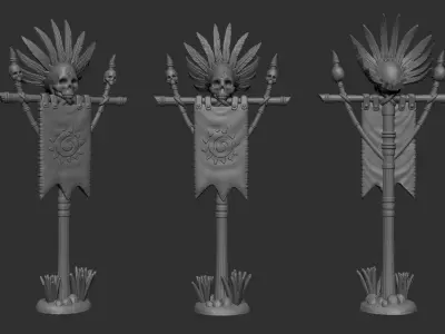 African style banner 3D print model