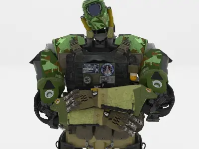 Robot Character Low-poly 3D model