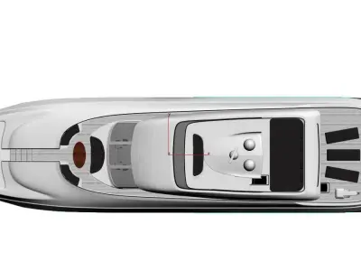 yacht 3d model motor boat showing front and boat Low-poly 3D model