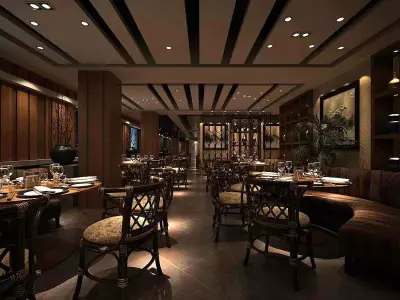 Business Restaurant - Coffee - Banquet  206 3D model